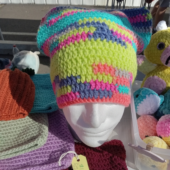 Hand Crafted Accessories - Teen/adult sack hat beanie "cat ear"